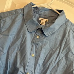 NEW Amazon Essentials Boys’ Uniform Long-Sleeve Woven Blue Size XL (12) C259