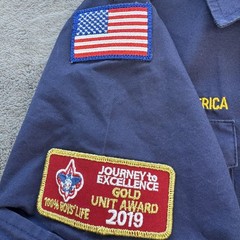 Boy Scouts Of America Shirt Boys M Blue Uniform Cotton/Poly Twill Pockets