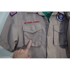Boy Scout Official Uniform VENTED Shirt BOYS L + BONUS DC NCAC Webelos Quick Dry
