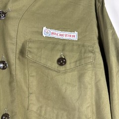 Boy Scouts of America Uniform Shirt Long Youth Large Green Collarless VTG Damage
