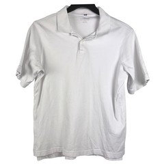 Lands’ End Polo Shirt Kids XL 18-20 White Short Sleeve Cotton School Uniform