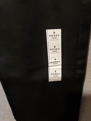 Cat & Jack Boys Uniform Chino Pants Ultimate Flat Front Black 8 Husky New W Tags
