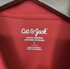 Cat & Jack Boys Top Red School Uniform Polo Shirt Size Large Large Wicking NWT