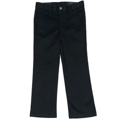 NWT Chaps Boys Black School Uniform Flat Front Stretch Twill Pants Size 4 Reg
