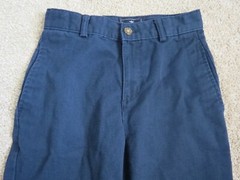 DOCKERS FLAT FRONT ADJ. WAIST NAVY PANT-SIZE 10 SLIM