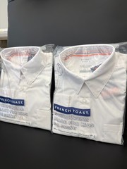 NEW NWT French Toast Boys White Long Sleeve Uniform Shirt Set of 2 PCS