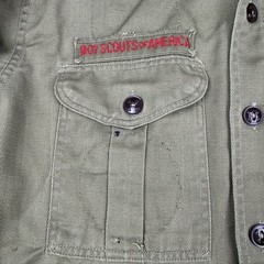 Vintage Boy Scouts of America Shirt Youth Green Sanforized Uniform BSA 50s 60s