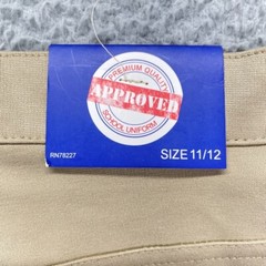 School Uniform Boys 11/12 Beige Khaki Pants Flat Front 34×31 NEW