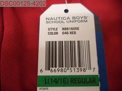 Nautica Boys Red Uniform Short Sleeve Performance Polo, L (14/16) 666980513987