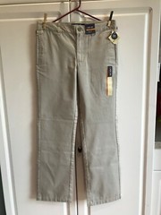 New Boys Cherokee Uniform Pants Size 16 Adjustable Waist Oyster Color
