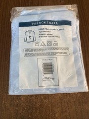 French Toast Boys Size M Long sleeve Collared Blue Polo Shirt Uniform