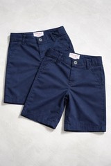 Cat & Jack Boys Size 5 Navy Quick Dry Uniform Shorts Lot of 2 Adjustable Waist