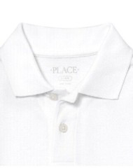 Children’s place School Uniform Short Sleeve Interlock Polo Shirt SZ M 7-8 White