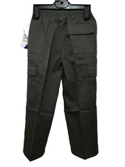 BNWT Boys Sz 12 LWR Brand Dark Grey Elastic Waist Cargo Side Pocket School Pants