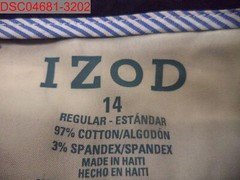 NWT – Stain, Izod Boys Navy Uniform Stretch Chino Pant, Size 14 002032112553