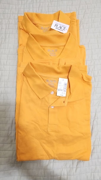 Children’s Place Golden Yellow polo boys tshirts size XXL 16 NWT