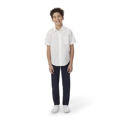 French Toast Boys’ Short Sleeve Classic Poplin Dress Shirt (Kids 14, White