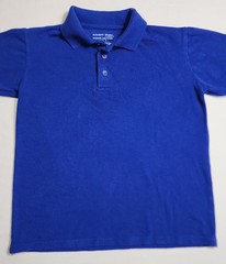 Authentic Galaxy School Uniform Children Sz 8 royal blue short-sleeve pique polo