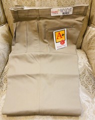 Boys A+ Khaki Uniform Pants Size 33L Relaxed Pants By Kip Craft Inc