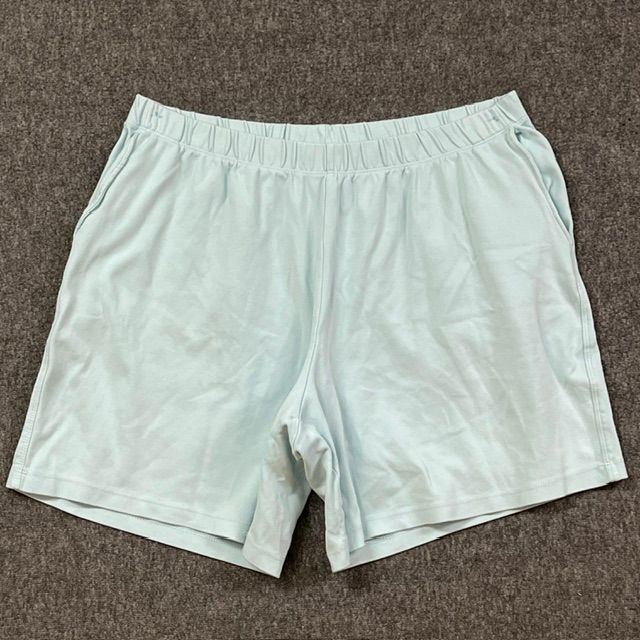 Lands’ End Shorts Womens 1X 16W-18W Light Blue 100% Cotton Pull On Elastic Waist