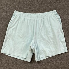 Lands’ End Shorts Womens 1X 16W-18W Light Blue 100% Cotton Pull On Elastic Waist