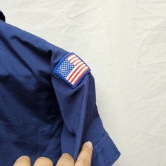 Boy Scouts of America Uniform Shirt Boys Youth Large Navy Blue Short Sleeve BSA