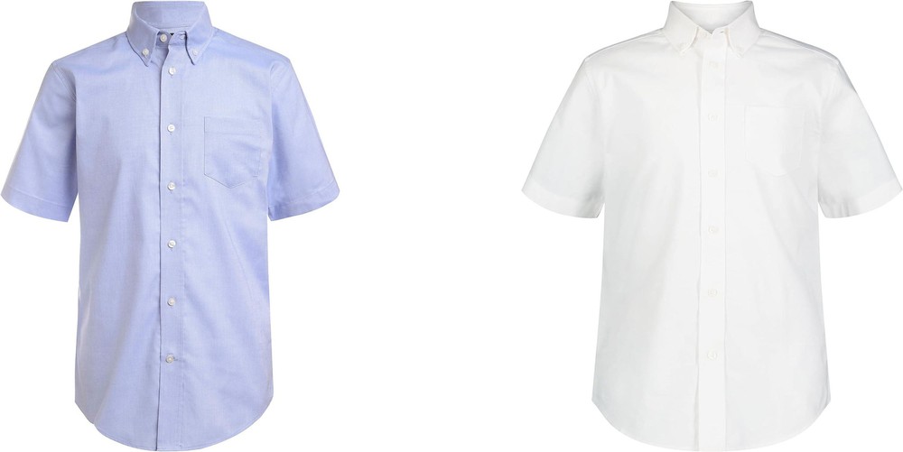 IZOD Young Men’s Short Sleeve Button-Down Oxford Shirt Uniform