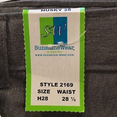 Sunshine Wear New Boy’s Size 28 Husky Pleated Front Adjustable Waist Uniform