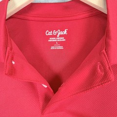 Cat & Jack Polo Shirt Boys Large Red No-Roll Collar Wicking School Uniform NWT
