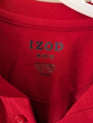 2x IZOD Boys size M 10/12 polo Shirts. Red And White. Boys M 10/12 Gildan Blue T