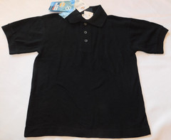 Youth Kids Dickies School Uniform Polo shirt short sleeve Black S 6/8 4552BK NWT