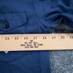 Vtg Boy Scouts of America Uniform Shirt Boys Large 14-16 Blue Patches Short