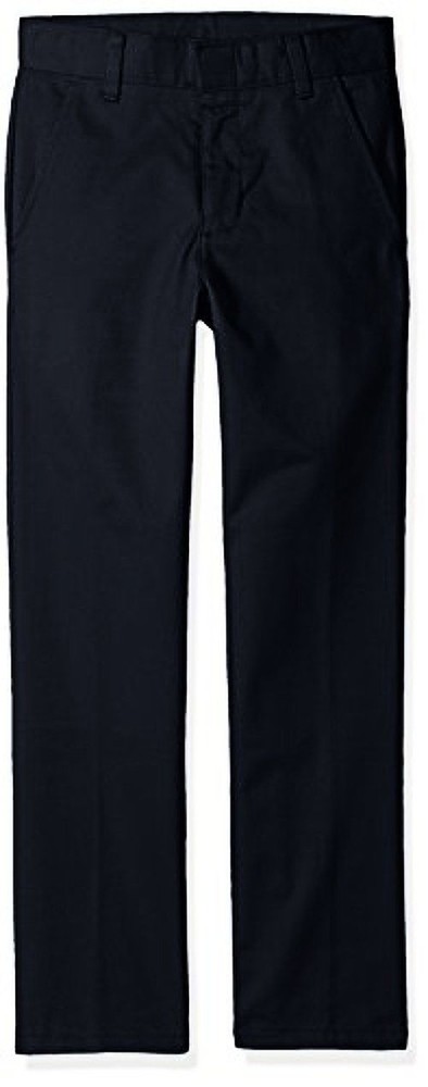 Nautica Slim Boys’ Uniform Flat Front Pant, Navy, Small/10 – Slim