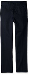 Nautica Slim Boys’ Uniform Flat Front Pant, Navy, Small/10 – Slim