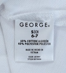 George Boys School Uniform Polo Shirts White Short Sleeve Size S 6-7 Set of 3