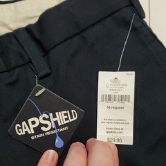 NWT Gap Kids Easy Fit School Uniform Pants Blue Youth Boys 14 Regular New