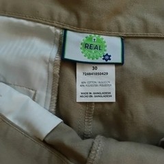 Real School Young Men’s 10″ Flat Front Shorts Size 30 Khaki School Uniform NNT