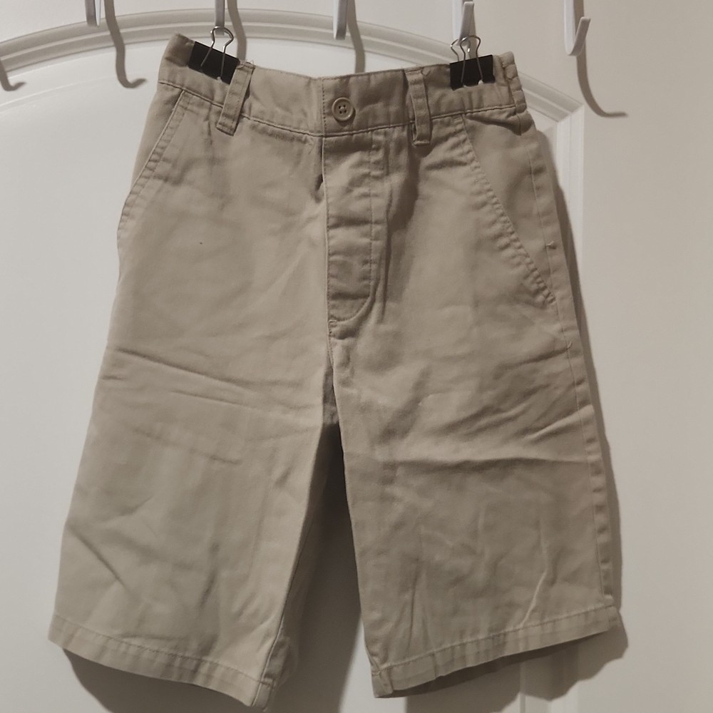 French Toast Boys Khaki Uniform Shorts Size 8 Adjustable Waist RN13706