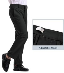 Dreammonkey 5T-20Years Boys Flat Front Dress Pants Uniform Pants 14 Black