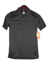 Boys Wonder Nation School Uniform Short Sleeve Performance Polo 4-Pk Black Large