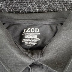 IZOD Boys XL 18-20 Black Short Sleeve Pique Polo Shirt Approved Schoolwear
