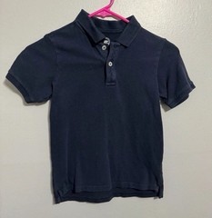 Boys School Uniform Shirt Navy Blue Size 6-7 Short Sleeve By Wonder Nation