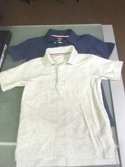 French Toast Boys Polo, Navy And Grey Uniform Shirts (2 Shirts) Medium