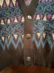 Vtg French Toast Boys Navy Cardigan Sweater, 4t Button Front, School Geometric