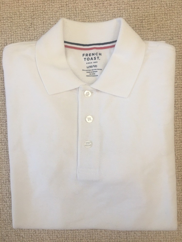👕 Boys French Toast Short Sleeve White Cotton Color Dress Shirt L(10/12) 👕