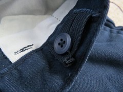 DOCKERS FLAT FRONT ADJ. WAIST NAVY PANT-SIZE 10 SLIM