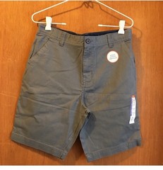 Wonder Nation Flat Front Gray back To School Uniform Boys Shorts, Size 14 Husky