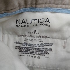 Nautica Shorts Boys 18 Beige School Uniform Twill Flat Front Chino Bermuda