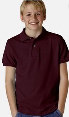 Youth Polo Shirts (2-Pack) – Burgundy – Size Small (S)