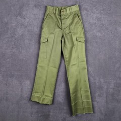 Vintage Boy Scouts of America Pants Youth 23×24 Green Uniform Cargo Pockets